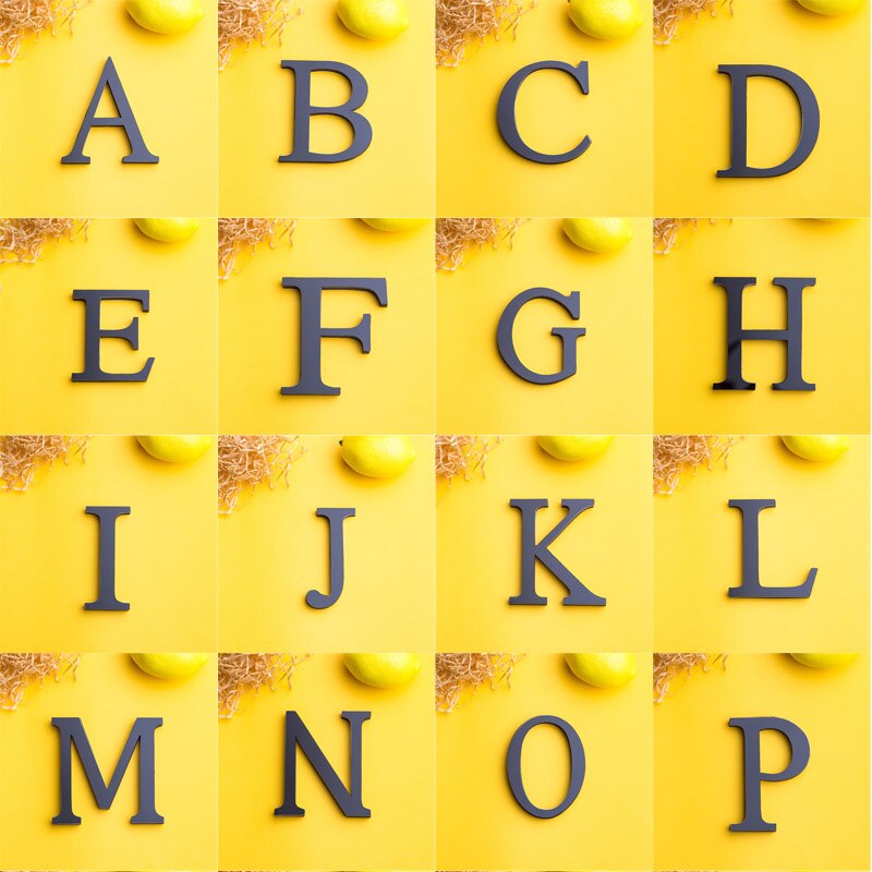 Zwart Engels Letters 3D Spiegel Muurstickers Home Decor Voor Woonkamer Slaapkamer Behang Peel &amp; Stok Spiegel Acryl Poster