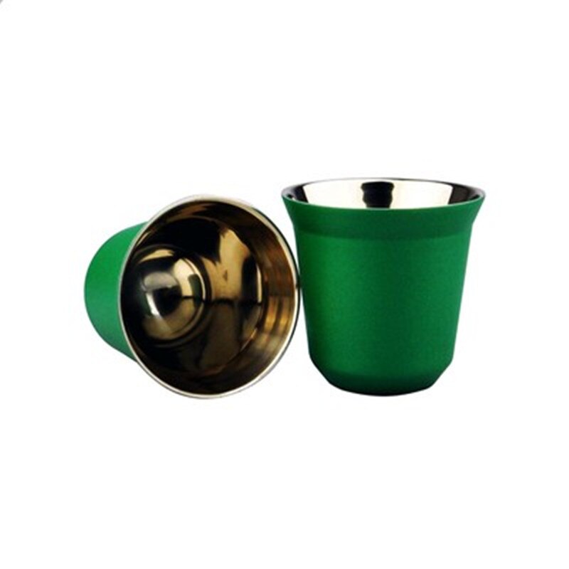 2 Stck Nespresso tassen Espresso Italienischen Edelstahl kaffee Nescafe Doppel Zauberstab Thermo kapsel kaffee tasse kaffee becher: 3