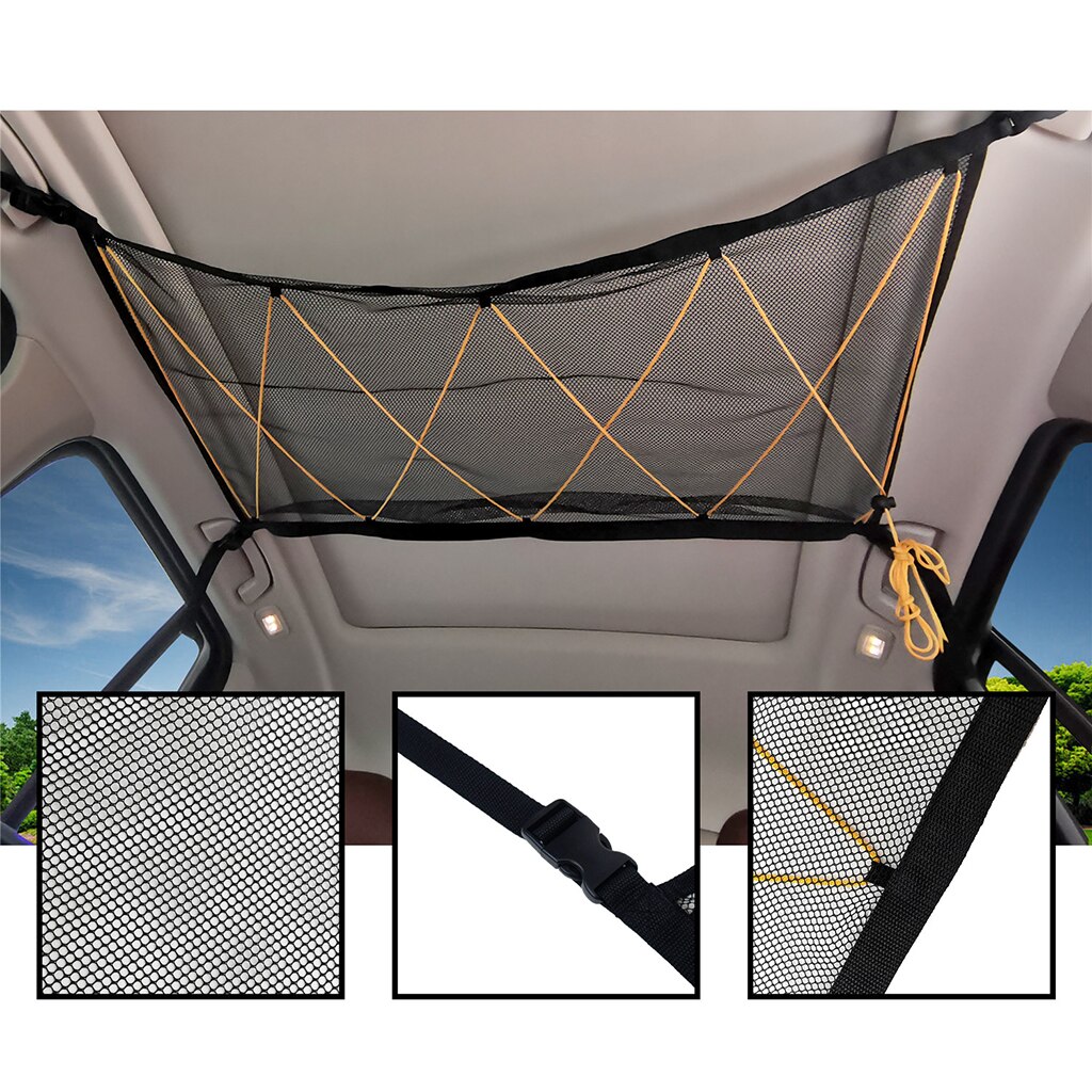 Universal Vehicle Car Roof Ceiling Mesh Storage Bag For Van Truck
