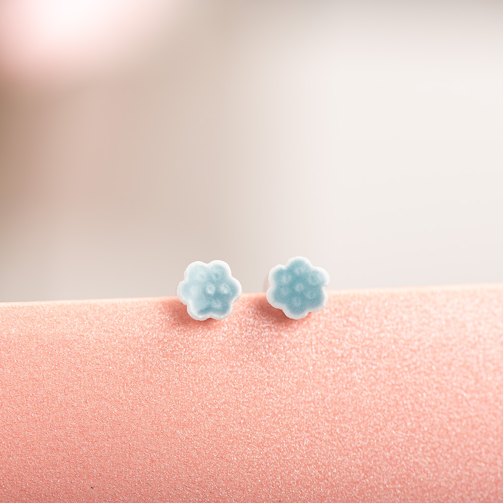 Delicate Flower Multicolor Ceramic Earrings Ear Studs Jewelry For Women Girl #LY125: Light Yellow Color