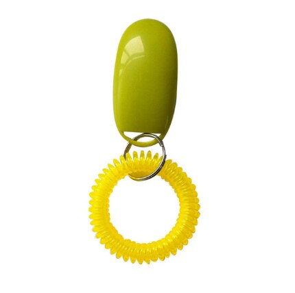 Bonzerpet-sifflet en plastique | Clicker d'entraînement de chien, en plastique chat, outil d'entraînement, Guide d'aide, sangle de poignet élastique, bouton sonore, 1 pièce: Glass green