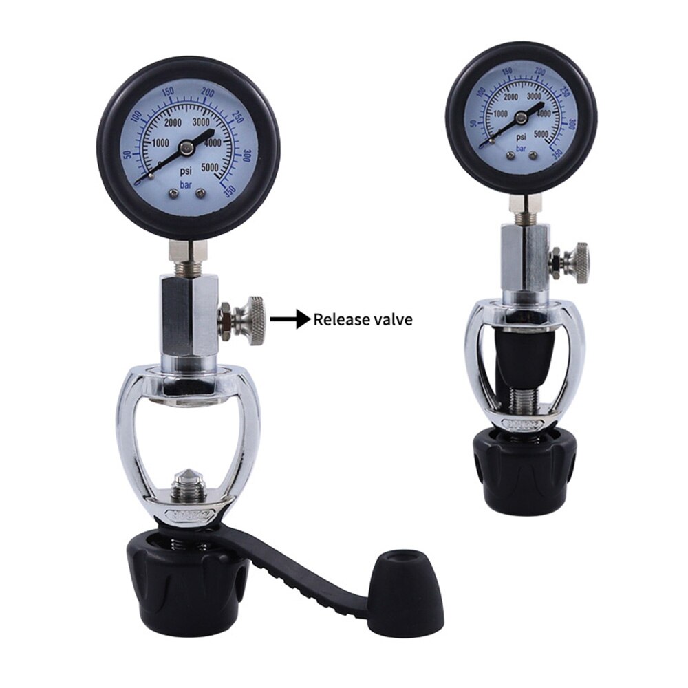 Portable Water Oil Tank Pressure Gauge 5000PSI 350BAR Inspection Tester for Scuba Diving Choice