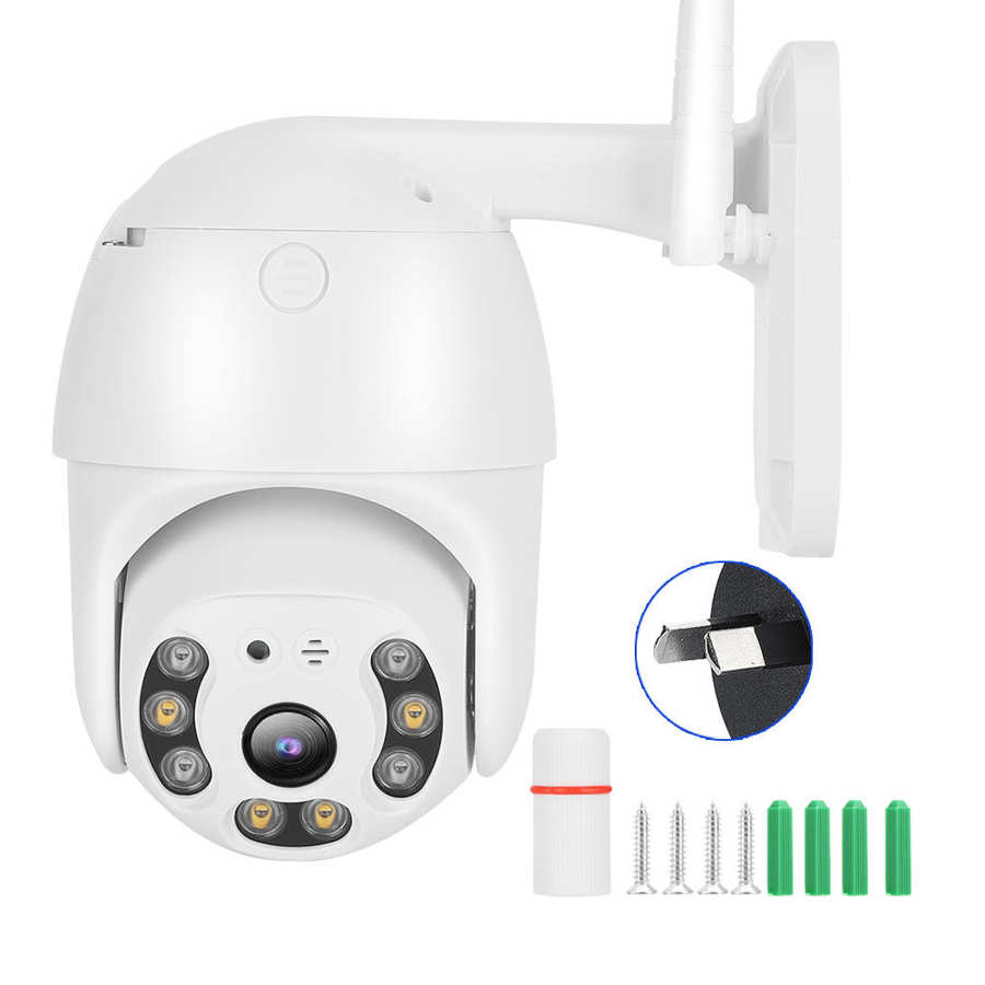 Natkamera 2.5in wifi 1080p dobbelte lyskilder cam  ip66 ptz dome sikkerhedskamera til android / ios 110-240v: Stil 1