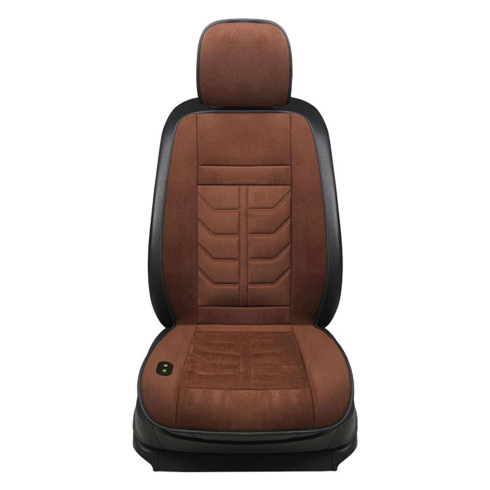 Car Heated Seat Cushion 12 V Heated Car Seat Covers Cushion Universal Seat Heater For Winter Heating Thermal Seatpad Accessories: Brown