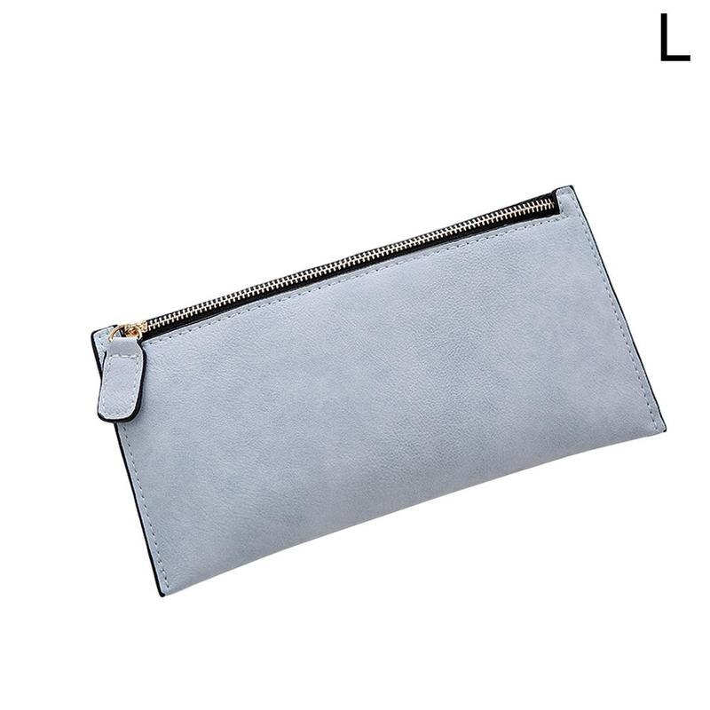 Women's clutch purse card holder matte leather long wallet bag female R1W3: L