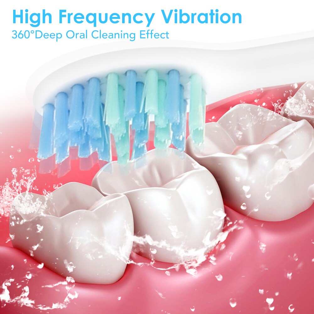 Portable Electric Sonic Vibration Toothbrush USB Rechargerable Waterproof Toothbrush With 5 Adjustable Modes Oral Care Tool