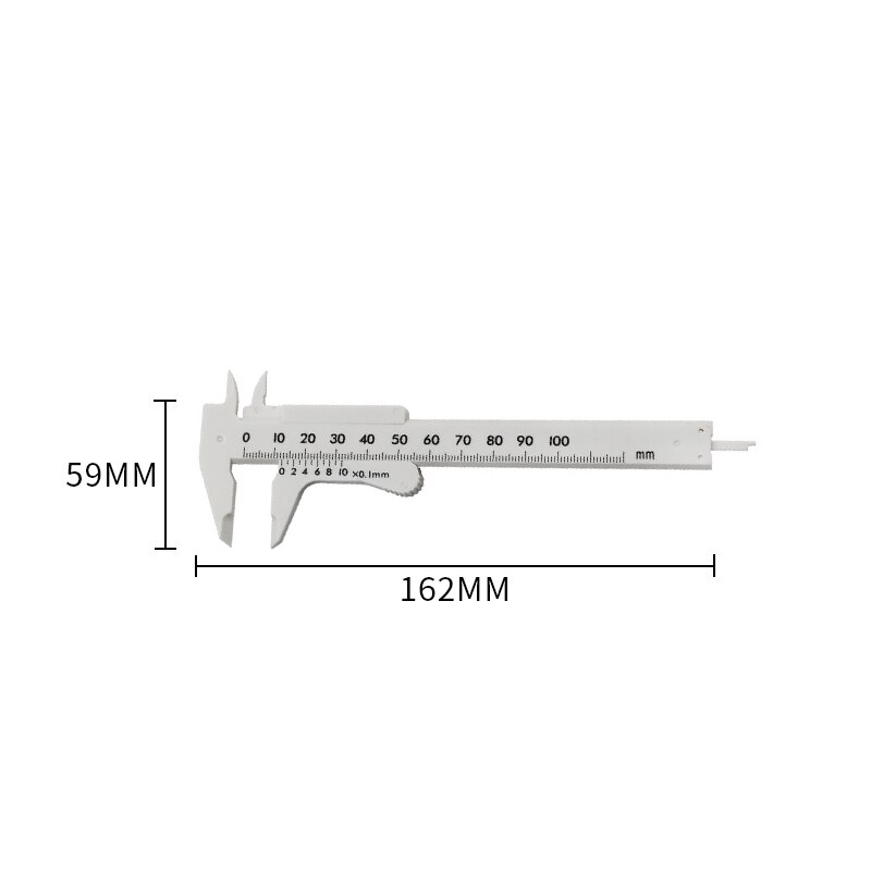 1 Pcs 150mm Multi-color Mini Double Scale Plastic Vernier Gauge Sliding Measure Tool Ruler Micrometer Daily Tool: K