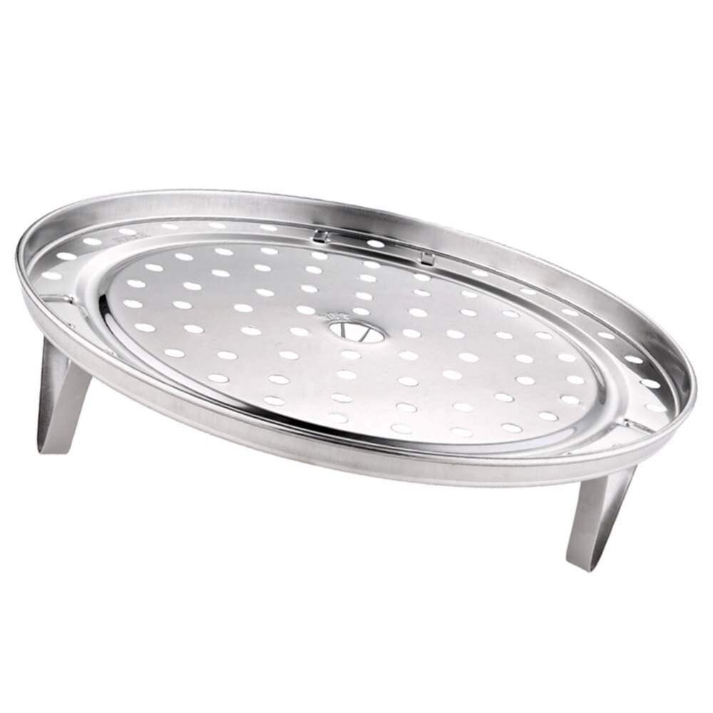 Stainless Steel Round Steamer Rack Plate Three-legged Steaming Stand for Home Kitchen Cooking Small Size: Default Title