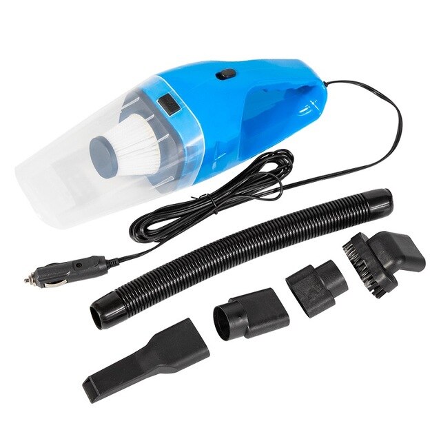 Nueva aspiradora de fuerte succión de 12V 120W, aspiradora de mano 4800Pa para coche, aspiradora de doble uso húmeda y seca para electrónica de coche, aspiradora de filtro de repuesto: TYPE I Blue