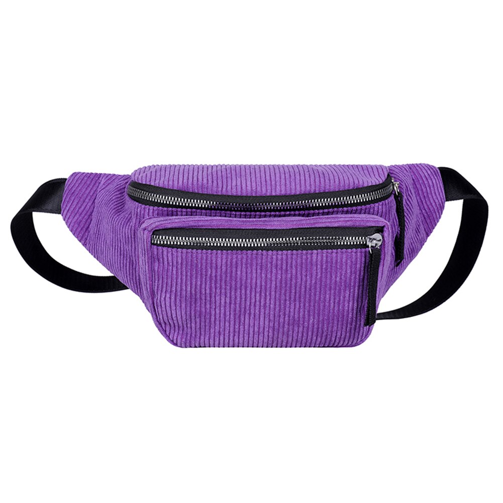 Bolsa feminina veludo, bolsa de cintura feminina nova com lona sacos de sacos: Purple