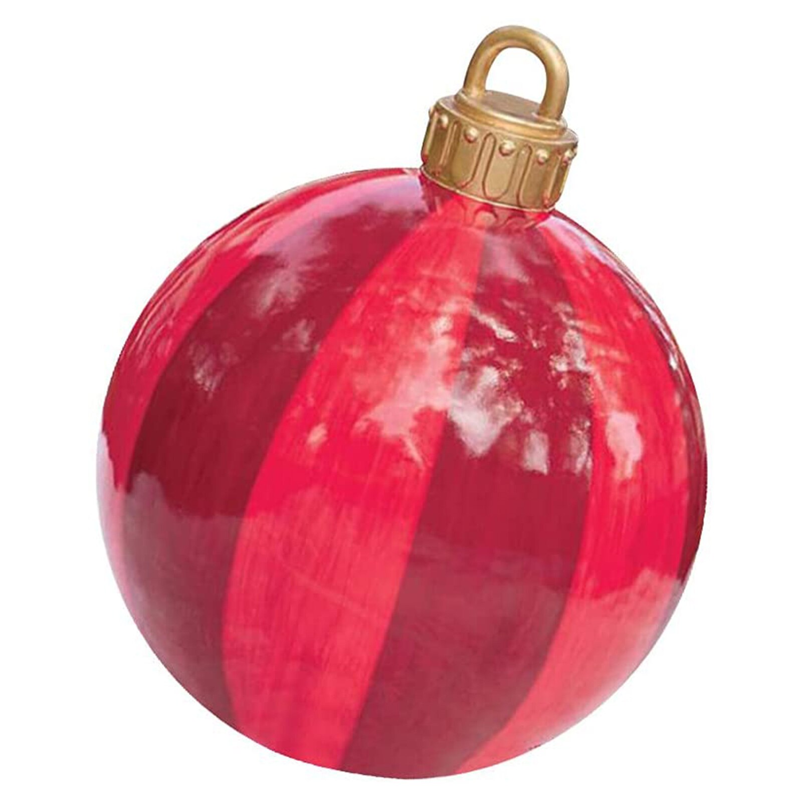 Outdoor Waterproof Atmosphere PVC Inflatable Toy Christmas Large Ball With Hanging Loop for Wedding Festival Decor Ornament: Red stripes