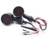 1 paar Motorcycle black Metal Grill Bullet Richtingaanwijzer Lamp Voor Harley Cafe Racer knipperlichten: Black
