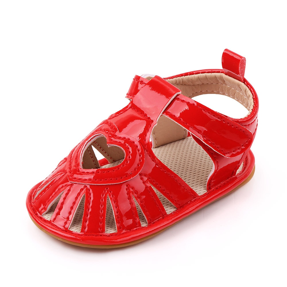 Love Heart Baby Girl Shoes Summer Red Princess Sandals Newborn First Walkers Soft Sole Infant Bebe Toddler Shoes Arrivals: Red / 0-6 Months