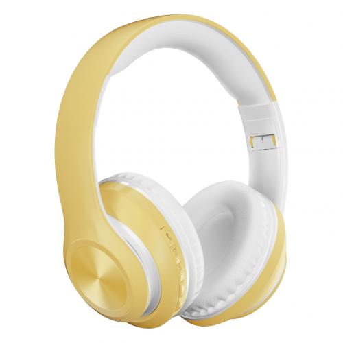 P68 Bluetooth 5.0 pliable Rechargeable casque sans fil HiFi son casque: YELLOW