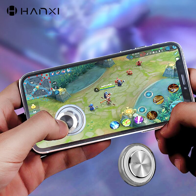 Hanxi Mobiele Game Fire Metal Knop Doel Sleutel Voor Android Iphone Mobiele Gaming Trigger Joystick Shooter Controller
