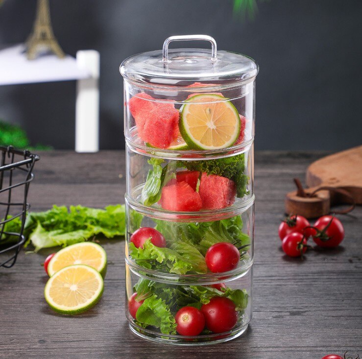 Container Voedsel 1200 Ml 3-Layer Glas Kan Keuken Voedsel Bulk Conta... – Vicedeal