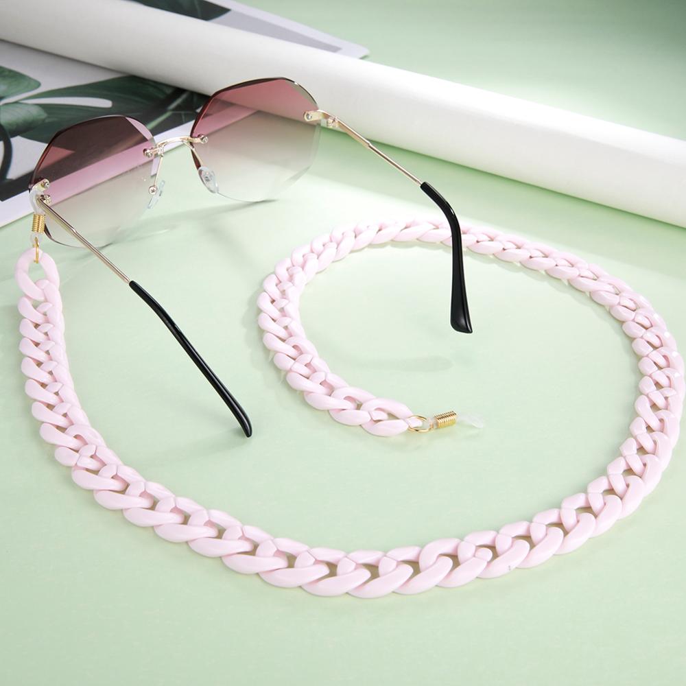 Hot Occhiali Da Sole in Acrilico Catene Donne Occhiali Da Lettura Appeso Catena del Collo Della Cordicella Cavo di Occhiali Occhiali Corda Cinturino in Regalo per le Ragazze: Pink 2