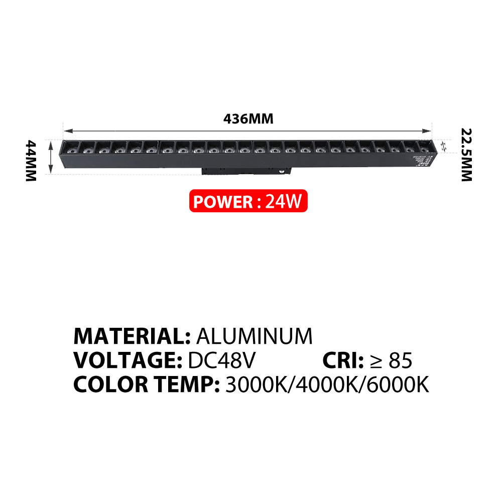 Lampada da binario magnetica a LED incorporata 48V COB Faretto lineare Lampada da soffitto per binario Soggiorno senza luci principali Lampade a griglia di illuminazione: Di colore verde scuro / Black