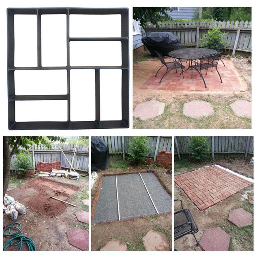 Concrete Molds Pave Garden ReusableDIY Plastic Paths Maker Concrete Stepping Stone Cement Mould Brick Molds Garden Stone Road