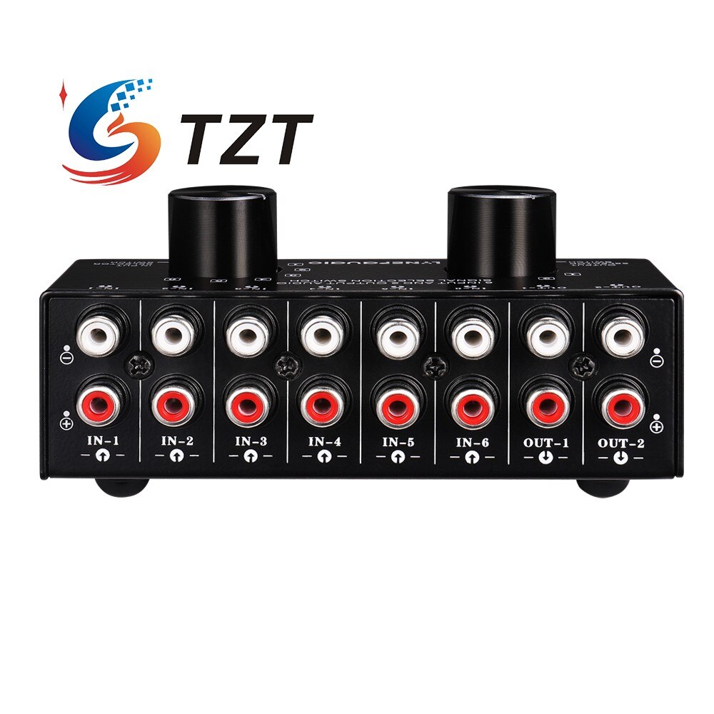 TZT – sélecteur Audio RCA, commutateur de Signal d'entrée Audio, prise en charge des Ports RCA 6 entrées 2 sorties et 2 entrées 6 sorties