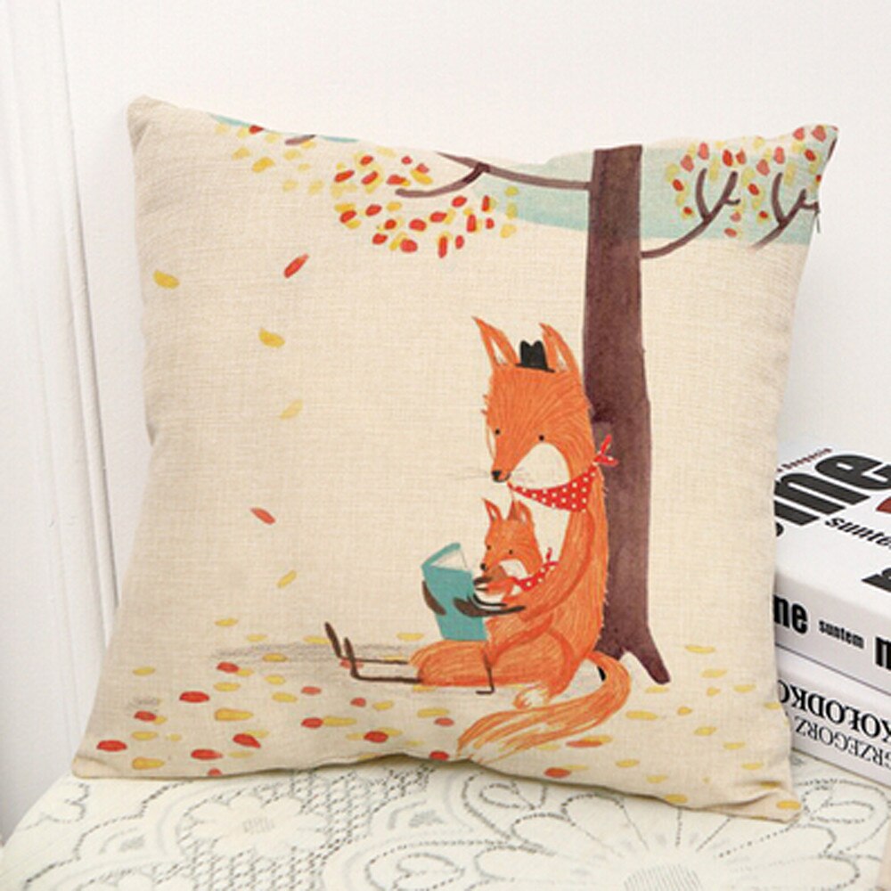 Op Voorraad Gratis Shippingfox Print Slaapbank Home Decoratie Kussensloop Kussenhoes Ondersteuning