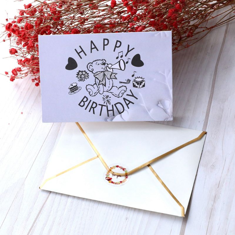 6PCS Thank You Paper Cards Note Envelopes Greeting Wedding Party Reception Crafts QX2E