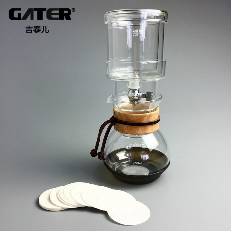 400ml Water Drip Coffee Maker Reusable Filter Tools Glass Espresso Coffee Dripper Pot Ice Cold Brew Coffee Machine