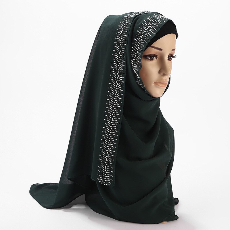 islamischen Glitter kopftuch Strass hijab schal chiffon muslimischen kopf wrap schals Malaysia hijab türkisch islamische