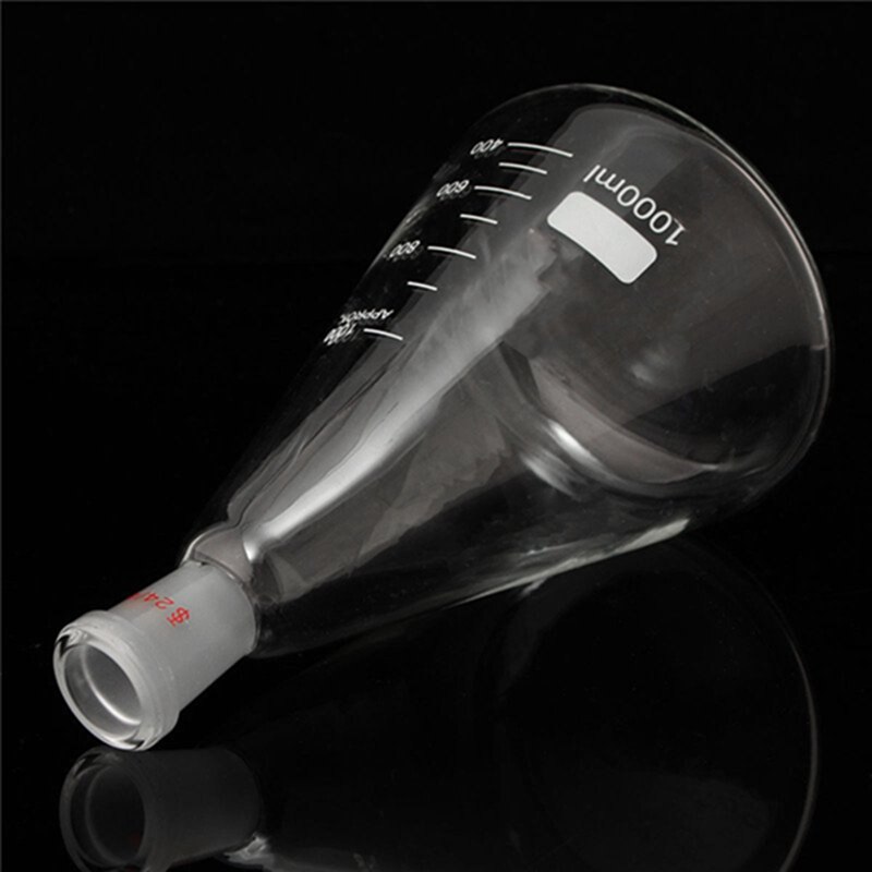 Bedste pris 24/40 1000ml/1l glas erlenmeyer kolbe konisk flaske lab kemi glasvarer
