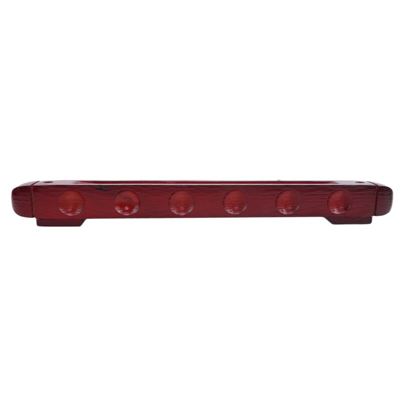 1 Set Professionele Biljart Zwembad Muur Mount Opknoping 6 Cue Sticks Houten Rek Houder Voor Snooker Cue Ruimtebesparend Houder wijn Rood