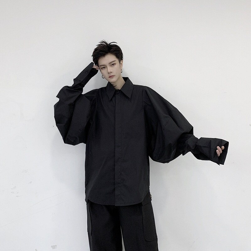 Camisa informal de manga larga para hombre, ropa holgada Estilo Vintage Punk gótico, Retro, a la , Japón
