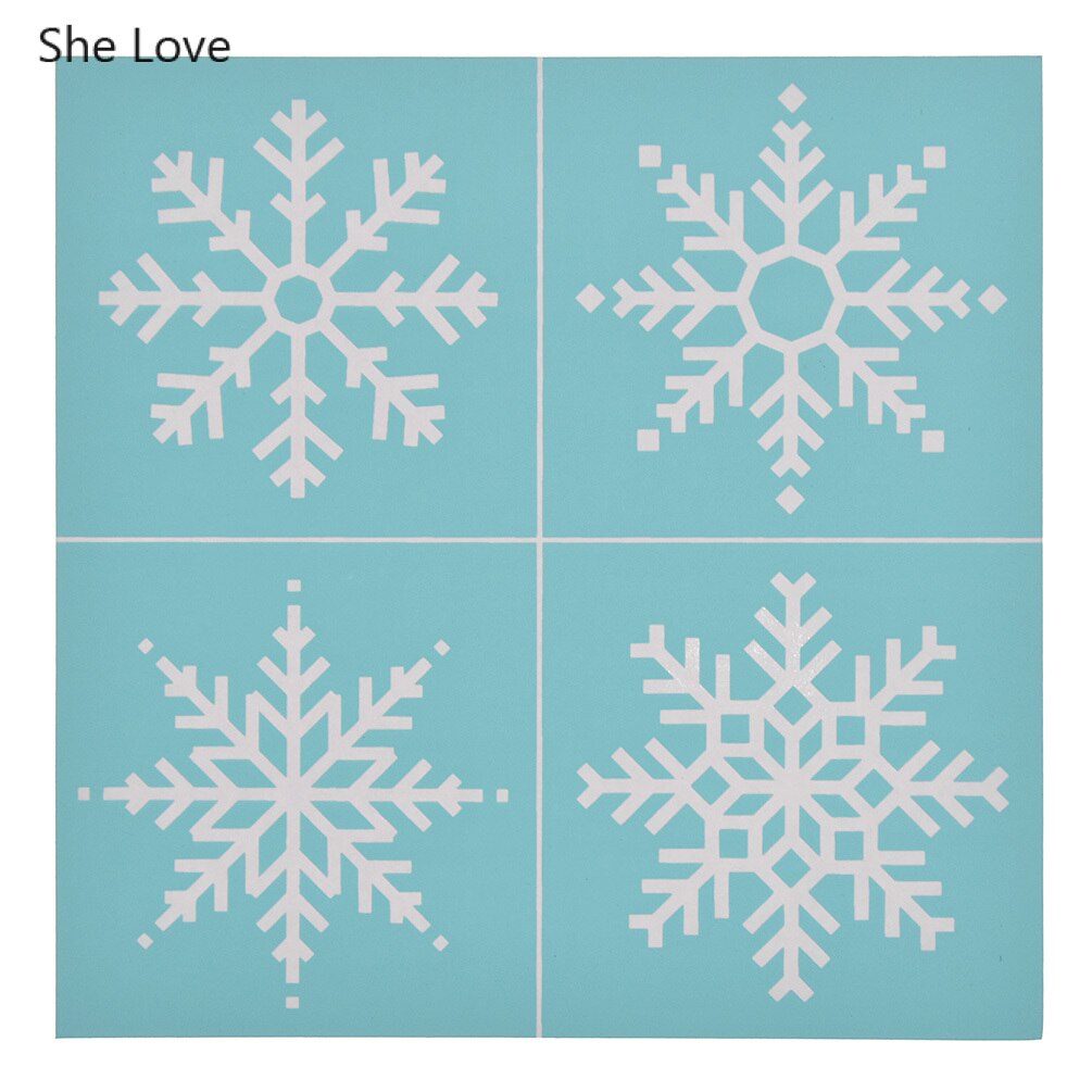 Chzimade god jul tryckta silk screen schabloner klara stämplar för att måla vägg diy scrapbooking heminredning: 04 5 x 4.5cm