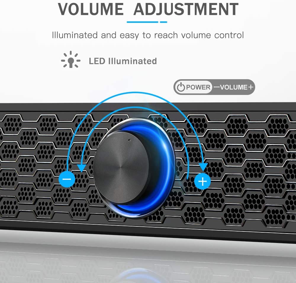 ARCHEER CS04 USB 10W Wired Sound Bar Stereo Sound Speakers Computer Stereo Speakers Hifi Soundbar for Laptop PC Samrtphone TV