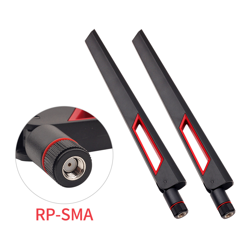 2.4G/5GHz 6DBi 10Dbi RP-SMA Connettore Maschio Antenna WiFi Wireless Esterna Router Universale Antenna Scheda di Rete per AX210 AX200: RED