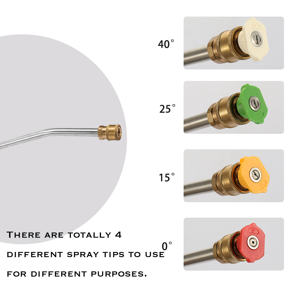 High Pressure Car Wash Jet Lance For Karcher K Series With 4 Nozzle Tips Adjustable Angle Sprayer Curved Rod Washer