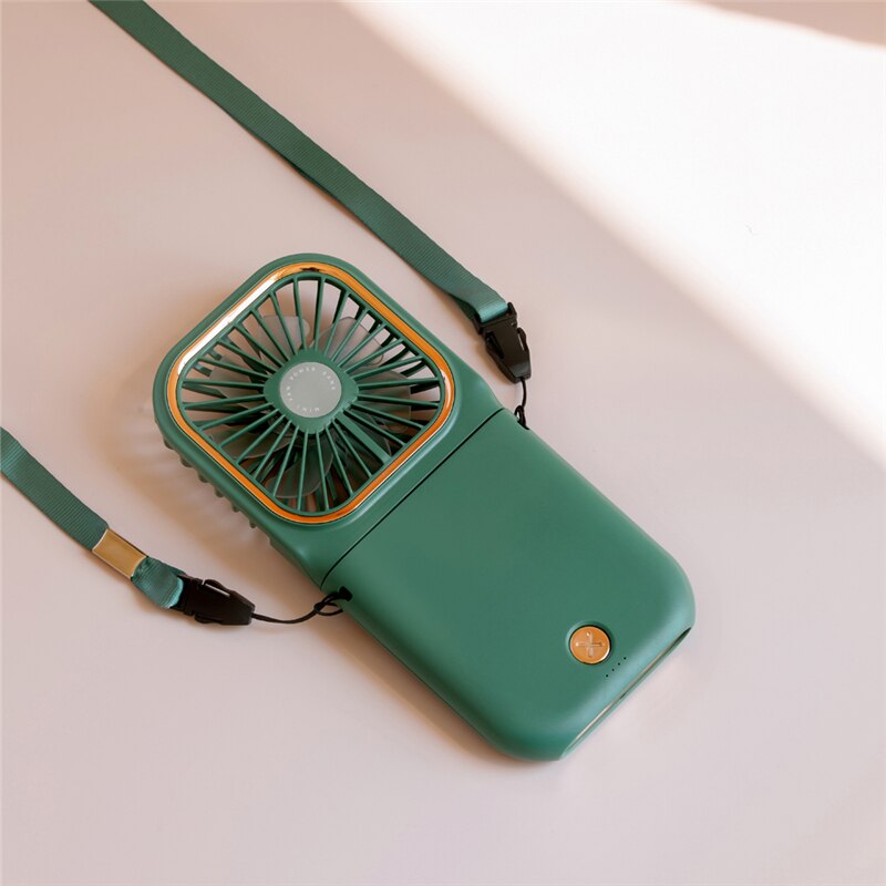 Mini ventilador de cuello con cuello Halter para niños, dispositivo de ventilación portátil con USB, manos libres, plegable, con carga Usb: green