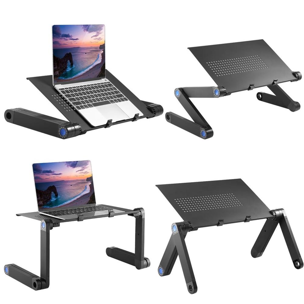 Verstelbare Aluminium Laptop Bureau Multifunctioneel Vented Opvouwbare Pc Tafel Stand Met Muismat