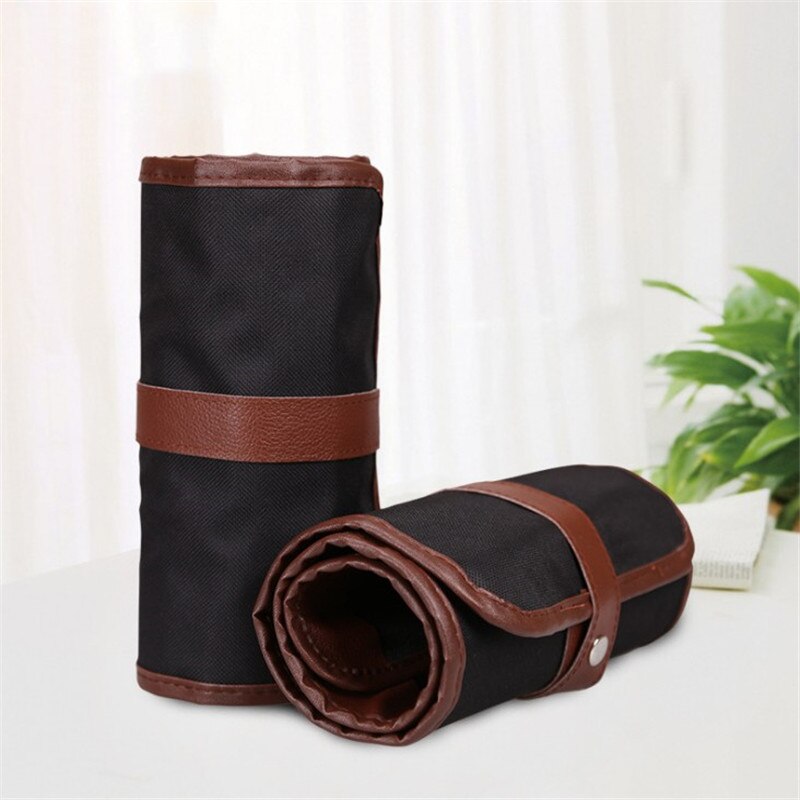 36/48/72 Gaten Boete Etui School Canvas Roll Pouch Make Comestic Bruin Borstel Pen Opslag Pecncil Doos Estuches school