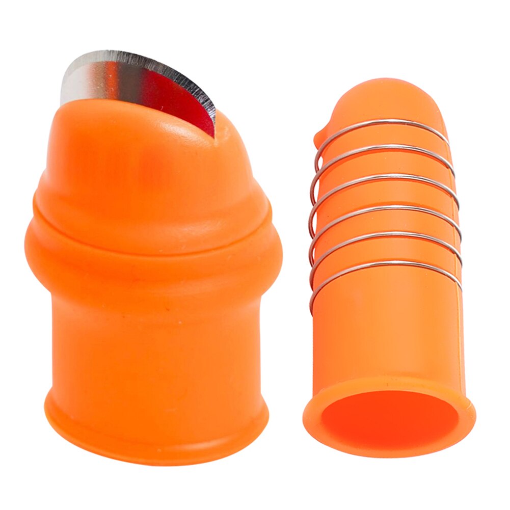 Silicone pouce Mes Vinger protecteur engrenages Snijden Groente Oogsten Mes couteau plante lame Schaar Tuin Handschoenen: 02 5.3x2.7x0.5cm
