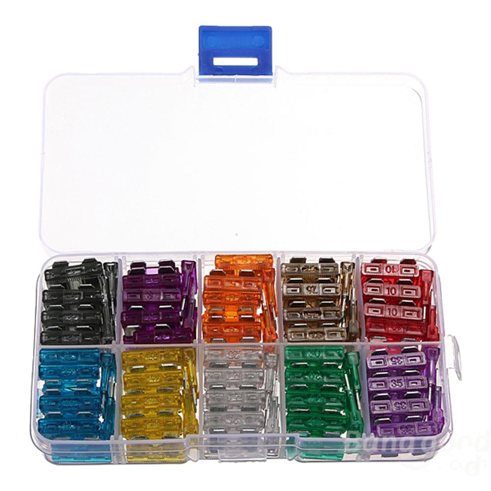 100Pcs/Verpakt Auto Aluminium Blade Fuse Auto Auto Beveiliging Zekering Standaard Assortiment Kit Gebruik Voor Medium-Sized auto