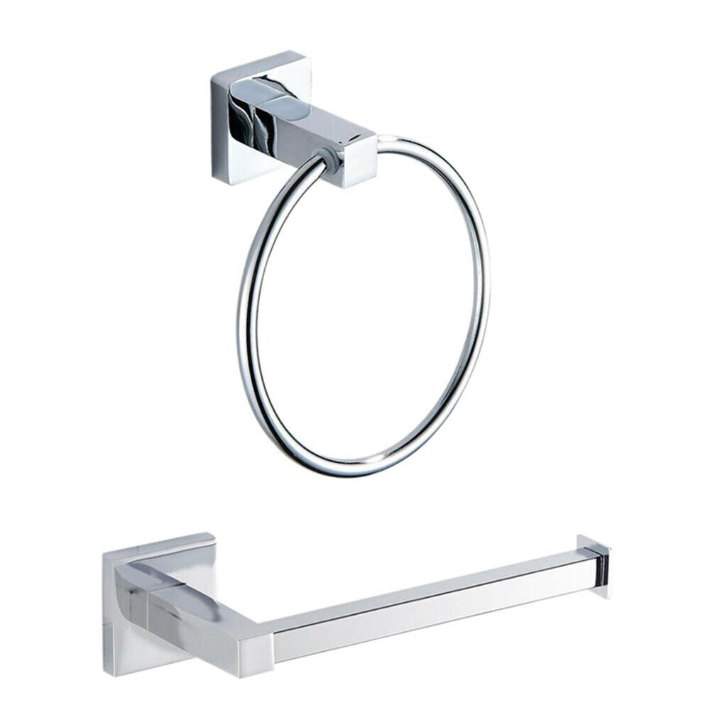 Rustfrit stål toiletpapirholder toiletpapirrulleholder toiletpapirholder papirhåndklædeholder håndklædering sæt