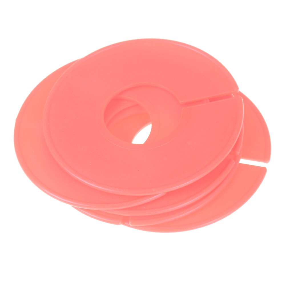 5 unidades por lote, perchas redondas coloridas, separadores de armario, Perchero de plástico para ropa, separadores de tallas, etiquetas de ropa, anillo marcador de tamaño: Rojo