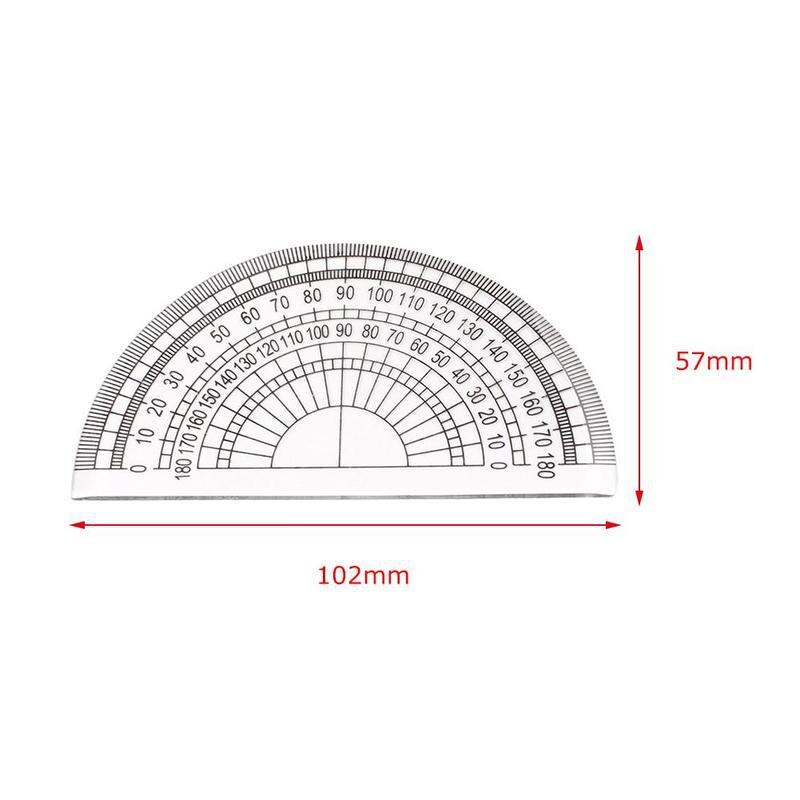 Single Semicircular Protractor Transparent Plastic Painting Tool Ruler Measuring Triangle Tool Protractor Angle Student N3Z7: Default Title