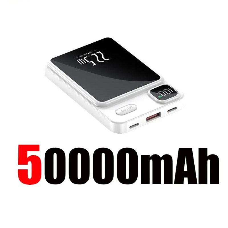 50000mAh Magnetic Wireless Charger Power Bank Mobile External Battery Super Fast Charging PowerBank For Android iPhone 15 16: MULTI