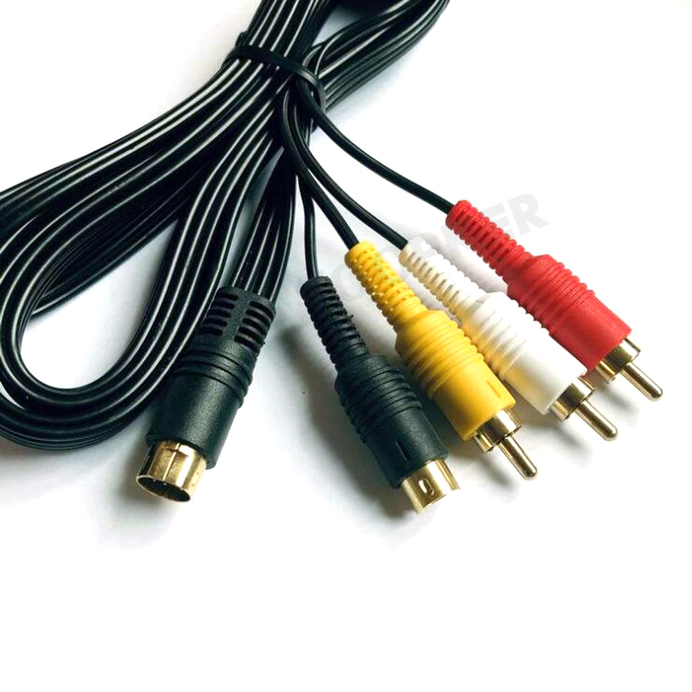 AV-Out with S-Video Connect Cable for Sega Saturn SAV RCA Video Audio Composite Cable 6FT
