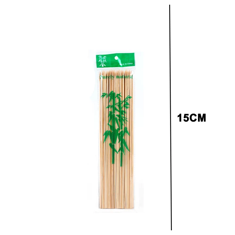 80-100PCS Disposable Fruit Sticks Multi-purpose Bamboo Sticks for Home Party BBQ Dessert Sandwich Food Table Decoration Supplies: black