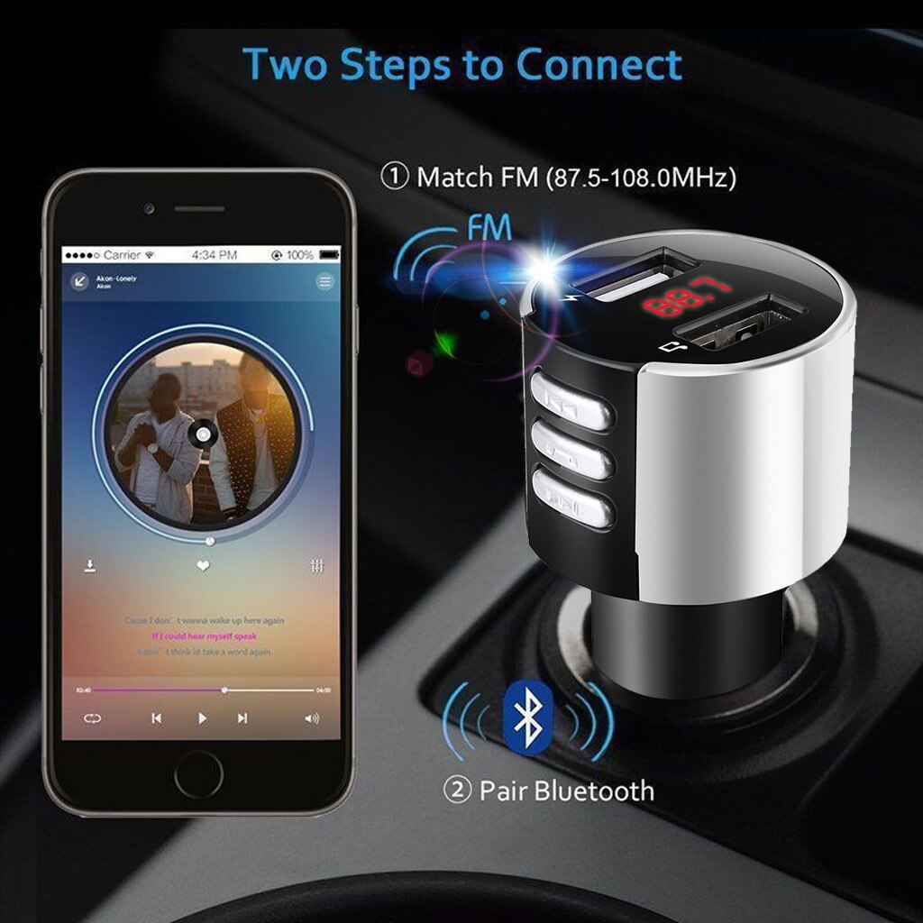 Sigarettenaansteker auto Bluetooth Fm-zender Draadloze Radio Adapter MP3 Speler 3.4A W920