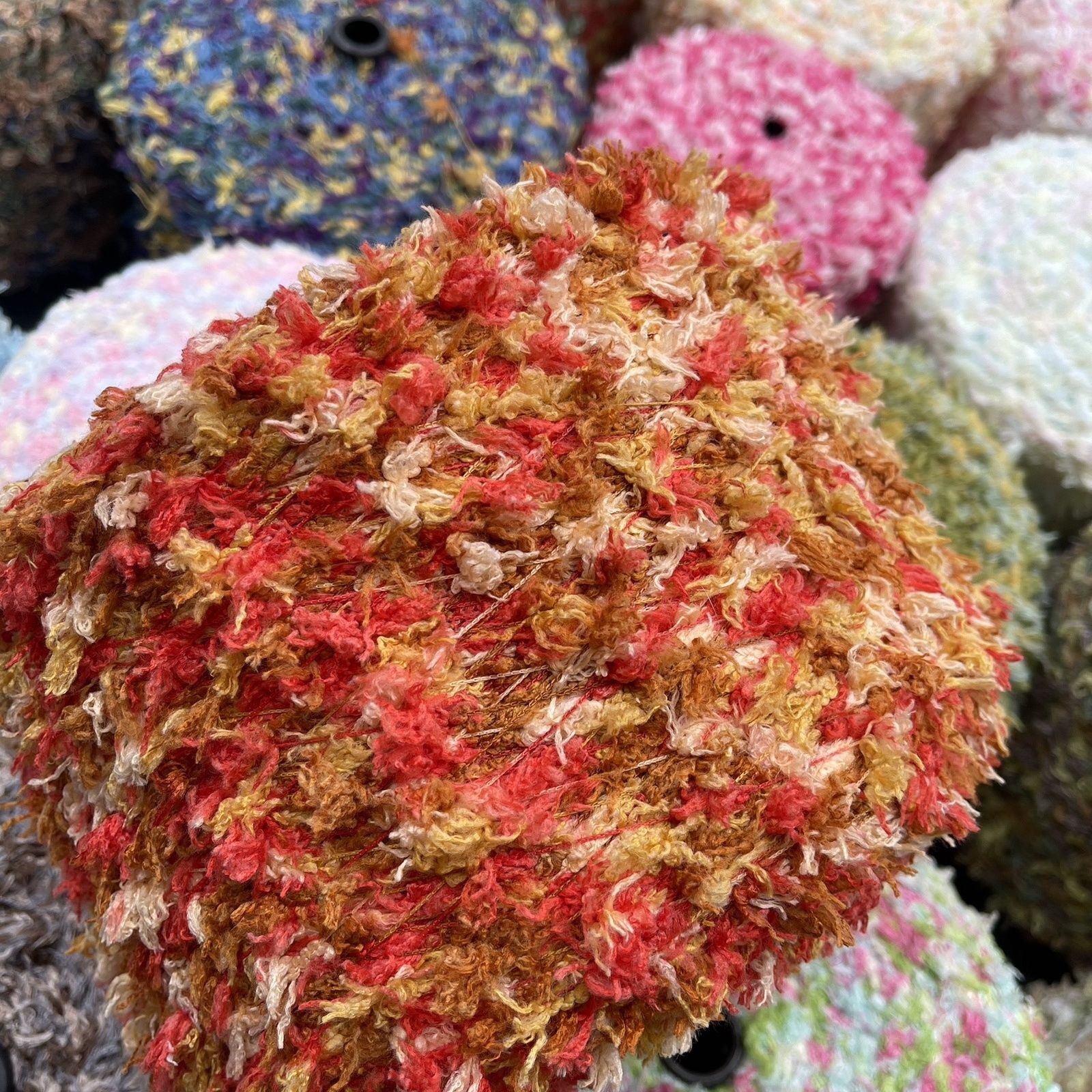 500g de hilo destacado de ganchillo, hilo de frijol de plumas de palomitas de maíz, suéter suave y cómodo, bufanda, abrigo, bolsa, hilo mixto, hilo tejido a mano: Multicolor