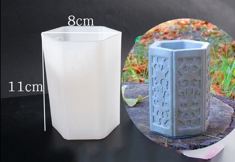 Beton silikone forme til gryder pen container forme blomsterpotte forme beton maker: Lysegrøn