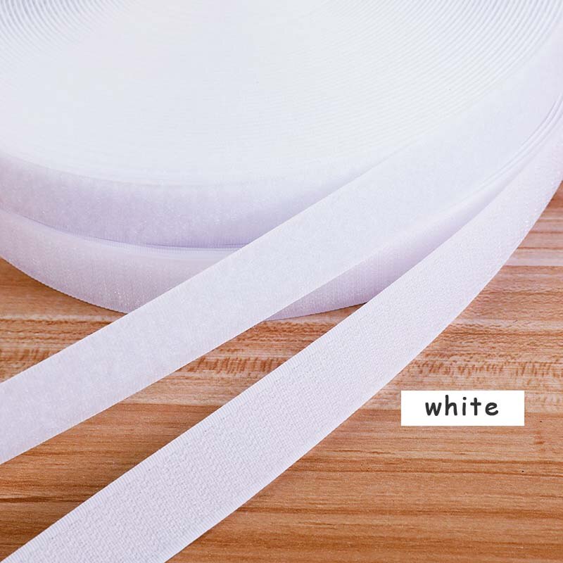 1 M/pair 100/150Mm Klittenband Niet-klevende Sluiting Tape Nylon Stof Tape Zwart Wit Magic tape Grijpende Sticker Naaien: WHITE / Width 150mm